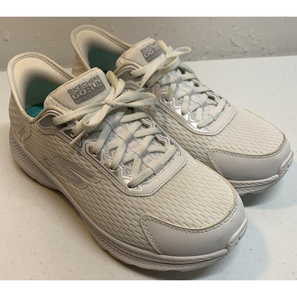 Skechers Hands Free Slip Ins Go Run Consistent 2.0 Sneakers Womens 8 White